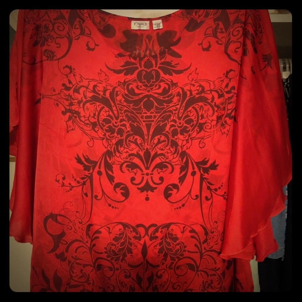 Blouse short sleeve batwing style